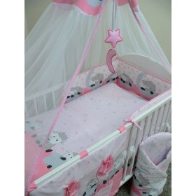 Baby-Bettwäsch-Set 135x100cm LÄMMCHEN - pink, Ankras
