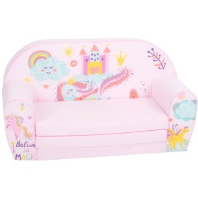 Kindersofa Magisches Einhorn - rosa, Delta-trade