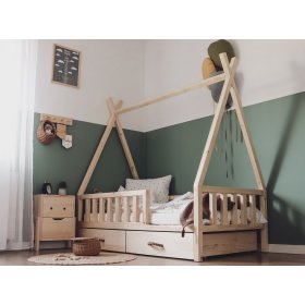 Dětská dřevěná postel TIPI - přírodní, ScandiRoom