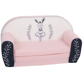 Kindersofa Bunny Ballerina - weiß-rosa