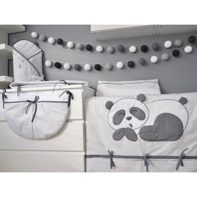 Baby-Bettwäsche Panda - 3-teilig - grau