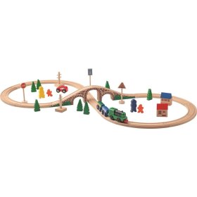 Holzeisenbahn mit Zug und Lokomotive, Woodyland Woody