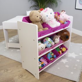 Spielzeug Organizer Ourbaby mit rosa Boxen, SENDA