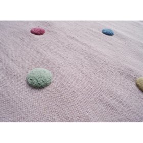 Kinder Teppich mit punkte - rosa