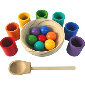 2Kids Toys Regenbogenkugeln und Becher 7 Farben