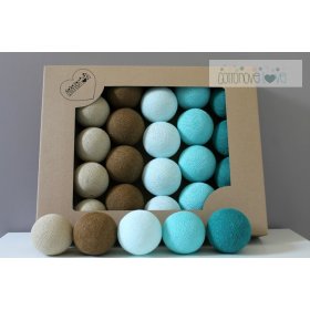 Baumwolle beleuchten LED bälle Baumwolle Bälle - türkis, cotton love