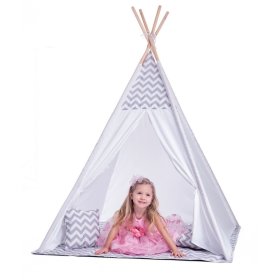 Tipi-Zelt für Kinder grauweiß, Woodyland Woody