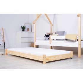 Ausziehbares Vario Beistellbett mit Schaumstoffmatratze - natur