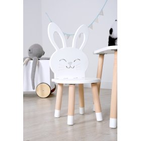 Kinderstuhl - Kaninchen - weiß
