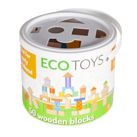 Farbige Holzklötze 50 Stück, EcoToys