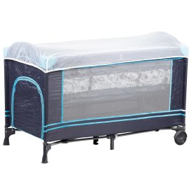 Moskito-Reisebett mit Matratze - dunkelblau, EcoToys