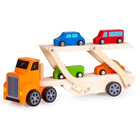 LKW mit bunten Spielzeugautos