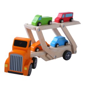 LKW mit bunten Spielzeugautos