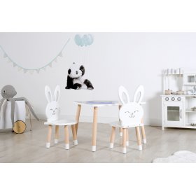 Kindertisch mit Stühlen - Hase - weiß, Ourbaby®