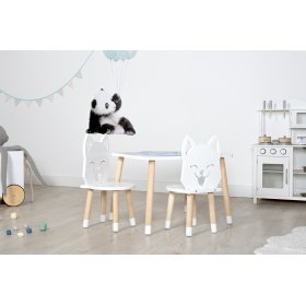 Kindertisch mit Stühlen - Fuchs - weiß