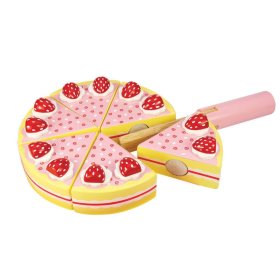 Bigjigs Toys Hölzerner Scheibenkuchen mit Erdbeeren