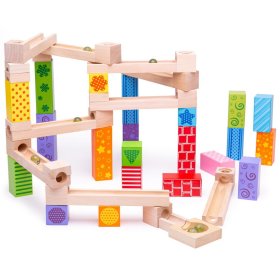 Bigjigs Toys Bunte Kugelbahn aus Holz, Bigjigs Toys