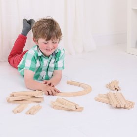 Bigjigs Rail Holzschienen-Set mit 24 Teilen, Bigjigs Rail