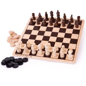 Bigjigs Toys Schach und Dame aus Holz, Bigjigs Toys