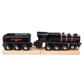 Bigjigs Rail Holzreplik der schwarzen 5-motorigen Lokomotive, Bigjigs Rail