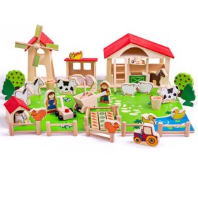 Bigjigs Toys Großer Bauernhof aus Holz, Bigjigs Toys