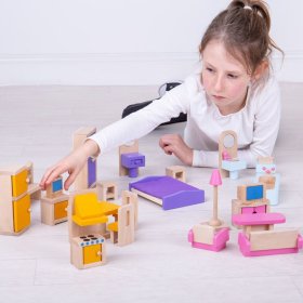 Bigjigs Toys Puppenstubenmöbel aus Holz, Bigjigs Toys