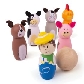 Bigjigs Toys Kegelfarm aus Holz, Bigjigs Toys