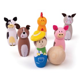 Bigjigs Toys Kegelfarm aus Holz, Bigjigs Toys