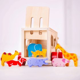 Bigjigs Toys Holzauto mit Tieren, Bigjigs Toys