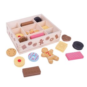 Bigjigs Toys Box mit Holzkeksen, Bigjigs Toys
