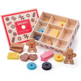 Bigjigs Toys Box mit Holzkeksen, Bigjigs Toys