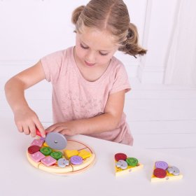 Bigjigs Toys Pizzaschneider aus Holz, Bigjigs Toys