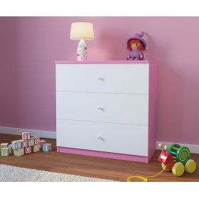Kinderkommode Ourbaby - pink/weiß