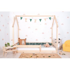 Kinder-Montessori-Bett Schornsteinhaus – lackiert, Ourbaby