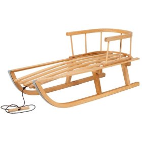 Holzschlitten mit Polsterung - rosa, CHILL
