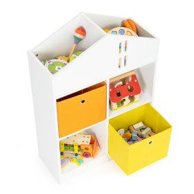 Hausbibliothek mit Aufbewahrungsboxen