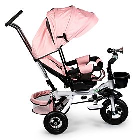 360° drehbares Dreirad Pink Delux mit Verdeck ECOTOYS, EcoToys