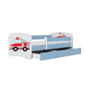 Kinderbett mit Barriere Ourbaby - Feuerwehrauto - blau