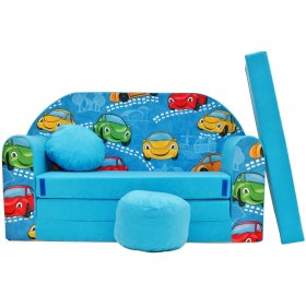 Kindersofa Happy cars - blau, Welox