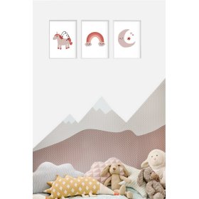 Schaumstoffschutz für die Wand hinter dem Bett Mountains - beige, VYLEN