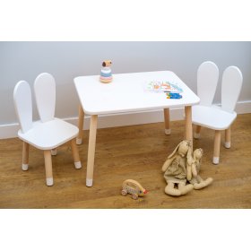 Kindertisch mit Stühlen - Ohren - weiß, Ourbaby