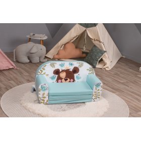 Baby sofa Schlafen teddybär - türkis, Delta-trade