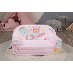 Baby sofa Wunderbar einhorn - pink, Delta-trade