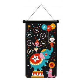Janod Magnetische doppelseitige Zielscheibe Circus - 6 Darts, JANOD