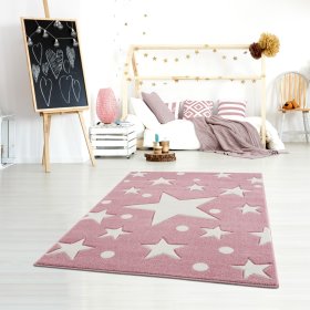 Dětský teppich Sterne - rosa-weiß, LIVONE