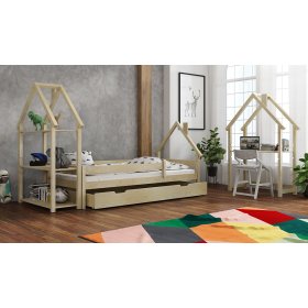 Kinderbett Hausbett Ollie - natur, Litdrew