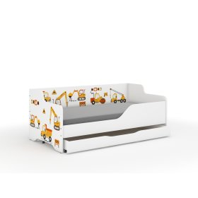 Babybett mit Rücken LILU 160 x 80 cm - Baustelle, Wooden Toys