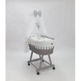 Korbbett mit Ausstattung für ein Baby - Igel, TOLO