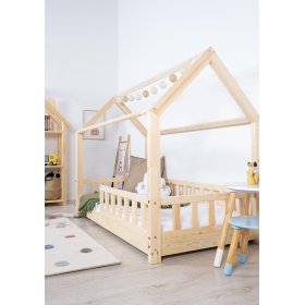 Kinderhausbett mit Barriere Tea - natur