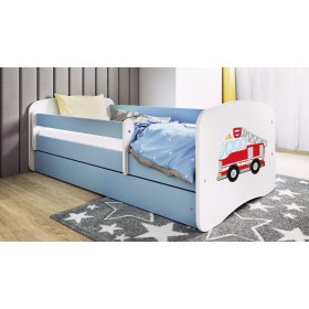 Kinderbett mit Barriere Ourbaby - Feuerwehrauto - blau